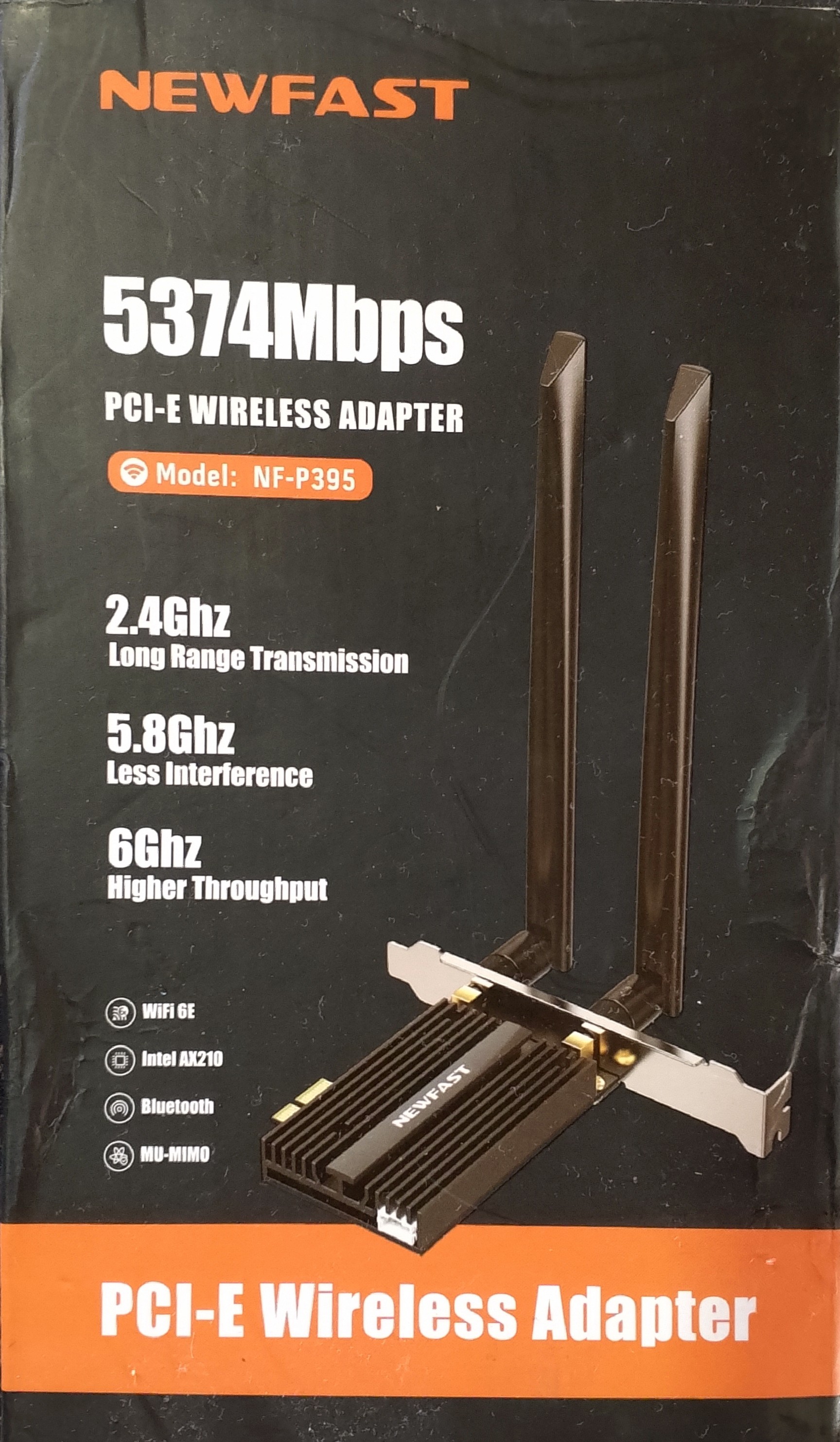 Foto principal de Tarjeta Wi-Fi 6E PCI-E NEWFAST NF-P395 — 5374 Mbps Tri-Banda + Bluetooth